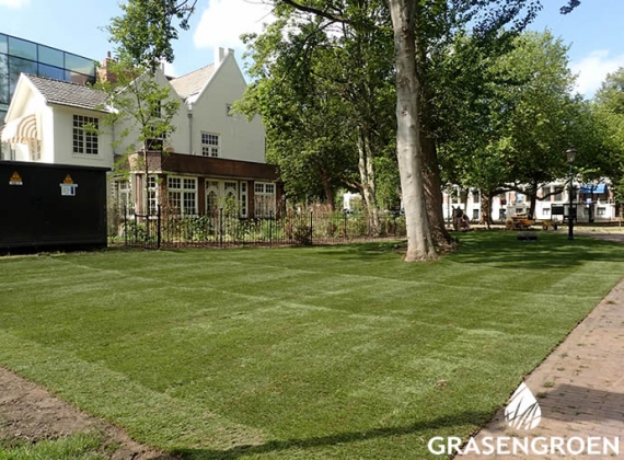 Graszoden leggen provinciehuis Noord-Holland